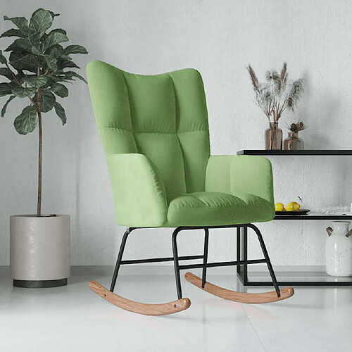 vidaXL Chaise à bascule Vert clair Velours