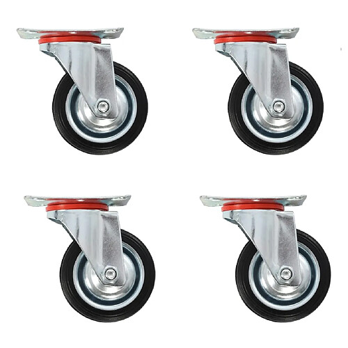 vidaXL Roulettes pivotantes 4 pcs 75 mm