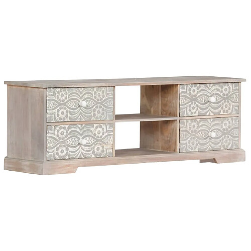 Helloshop26 Meuble télé buffet tv télévision design pratique 120 cm bois d'acacia massif 2502281