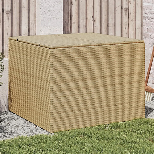 vidaXL Boîte de rangement de jardin mélange beige 291L résine tressée