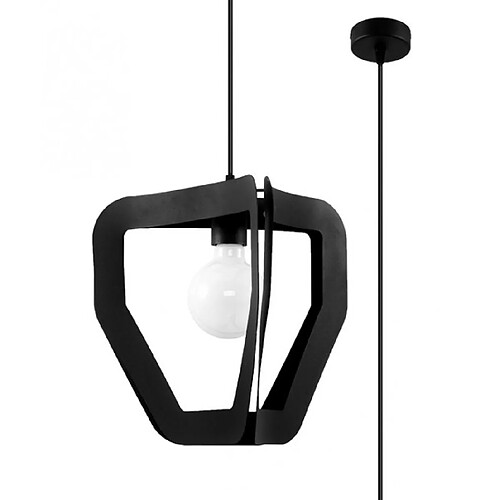 Luminaire Center Suspension Tres Acier Noir 1 ampoule 130cm