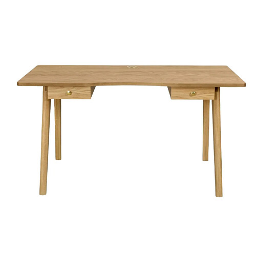 Mes Bureau scandinave 2 tiroirs 140x70x75 cm décor chêne naturel