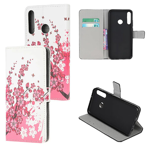 Etui en PU impression fleur de pêche pour votre Huawei P40 Lite E