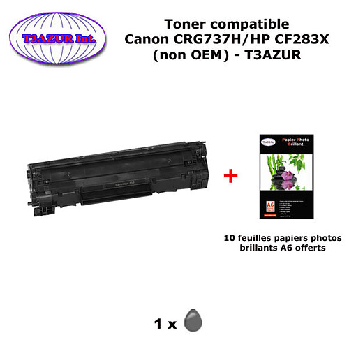 Toner générique Canon CRG737H pour imprimante Canon MF229, MF229dw, MF237, MF237w, CRG 737 +10f PPA6 -T3AZUR