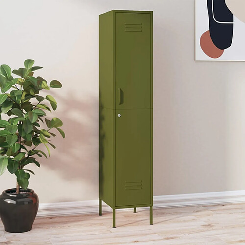 vidaXL Armoire à casiers Vert olive 35x46x180 cm Acier