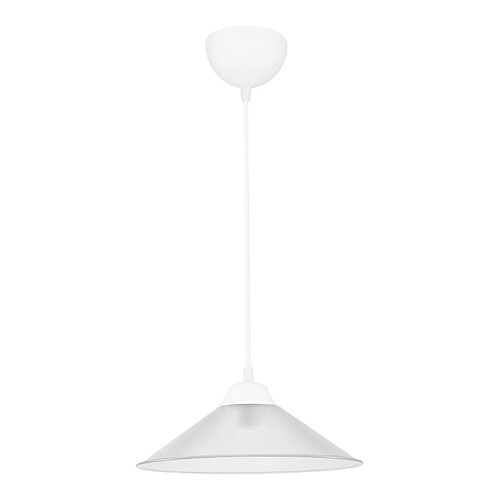 Helloshop26 Lustre lampe lumière suspendu suspension en plastique hauteur 48 cm E27 blanc / transparent 03_0007498