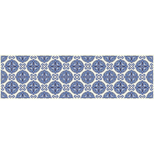 Alter Chemin de cuisine, 100% Made in Italy, Tapis antitache avec impression numérique, Coulisse antidérapante et lavable, Modèle en ébène, 140x52 cm