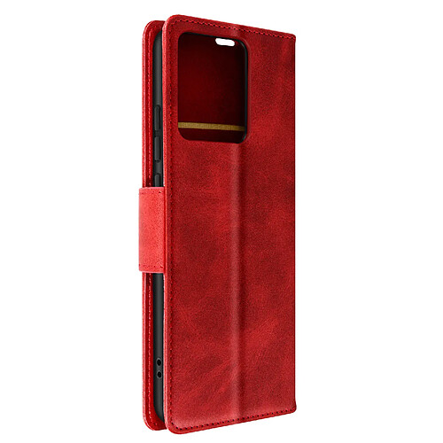 Avizar Étui Portefeuille Rouge pour Xiaomi Redmi Note 12 série Bara Soft Leather