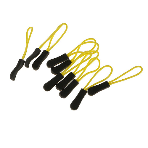 10pcs Tirette Remplacement Zip Cordon Puller Veste Curseur Sac à Dos Jaune