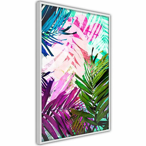 Paris Prix Affiche Murale Encadrée Vibrant Jungle 40 x 60 cm Blanc