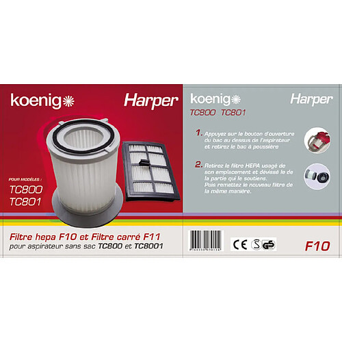 Hkoenig H.Koenig FT812 Filtre HEPA pour Aspirateur TC801/TC802