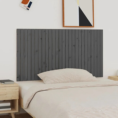 vidaXL Tête de lit murale Gris 166x3x90 cm Bois massif de pin