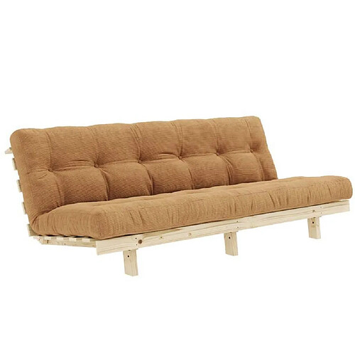 Inside 75 Banquette convertible futon LEAN bois de pin coloris caramel 130x200 cm