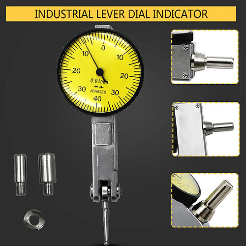 COMPARATEUR Indicateur de test de haute précision métrique avec aronde rail 0-40-0 0.01mm