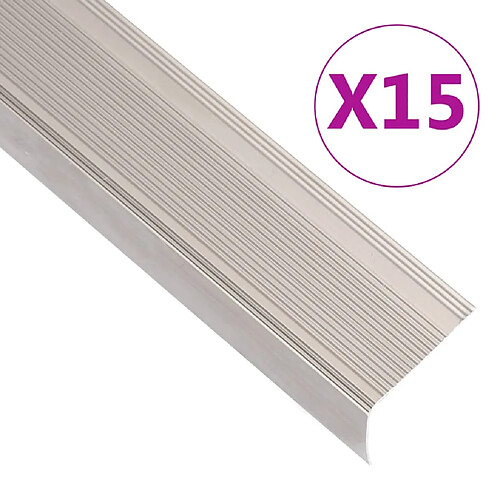 vidaXL Nez de marche forme en L 15 pcs aluminium 134 cm champagne