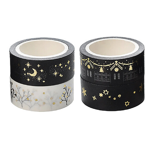 4 rouleaux décoratifs glitter washi ruban ensemble décoratif diy artisanat feuille d'argent