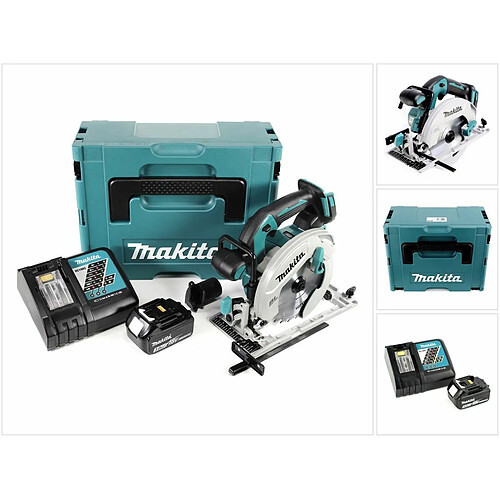 Makita DHS 680 RF1J Scie circulaire sans fil 18V Ø 165 mm + Boîtier MAKPAC 3 + 1x Batterie BL1830 3,0 Ah + Chargeur DC18RC