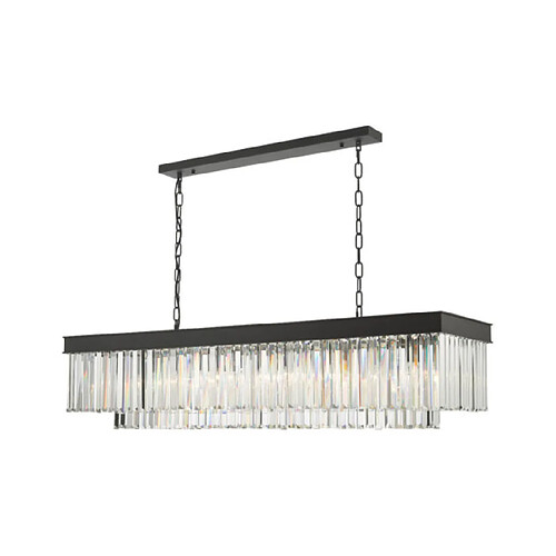 Luminaire Center Suspension Celeus Noir mat, Cristal