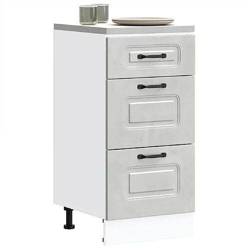 vidaXL Armoire de cuisine Kalmar gris béton bois d'ingénierie