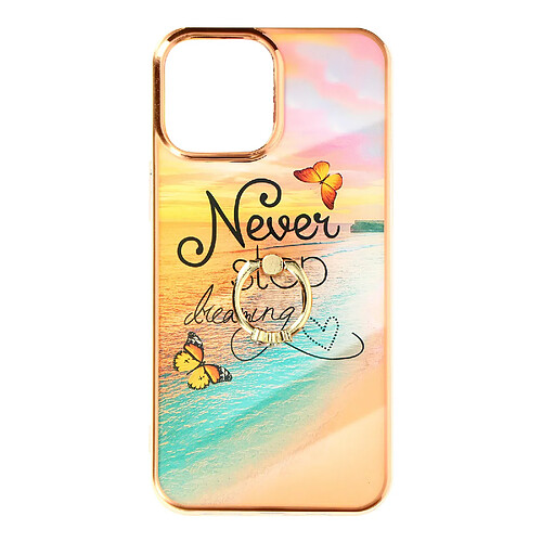 Avizar Coque iPhone 11 Pro Max Bi-matière avec Bague de Maintien Motif Plage Orange