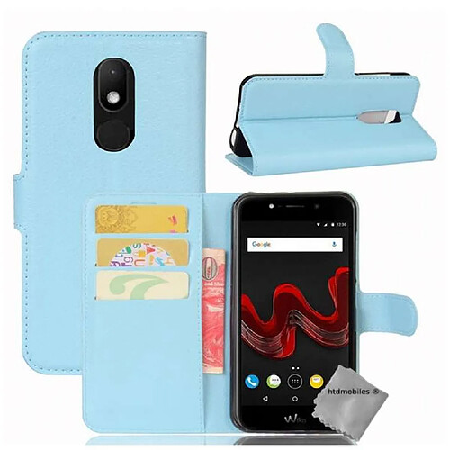 Htdmobiles Housse etui portefeuille pour Wiko Wim Lite + film ecran - BLEU