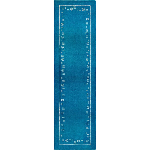 Vidal Tapis de couloir en laine 287x79 bleu Darya