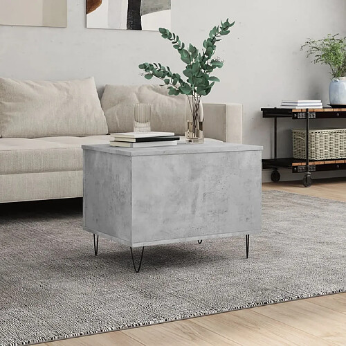 vidaXL Table basse Gris béton 60x44,5x45 cm Bois d'ingénierie