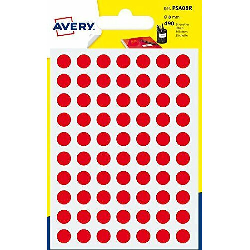 Avery AVE S/490 PASTILLES Ø8MM RGE PSA08R