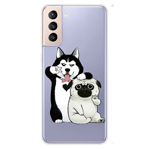 Coque en TPU anti-rayures, IMD deux chiens pour votre Samsung Galaxy S22 Plus