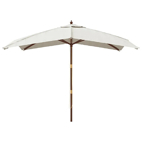 Helloshop26 Parasol de jardin avec mât en bois 300 x 300 x 273 cm sable 02_0008355