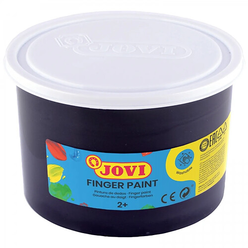 Jovi Finger Paint Peinture au doigt en pot de 500 ml - Ingrédients naturels - Couleurs miscibles - Texture gélatineuse - Lavable - Sans gluten - Non toxique - Couleur bleue