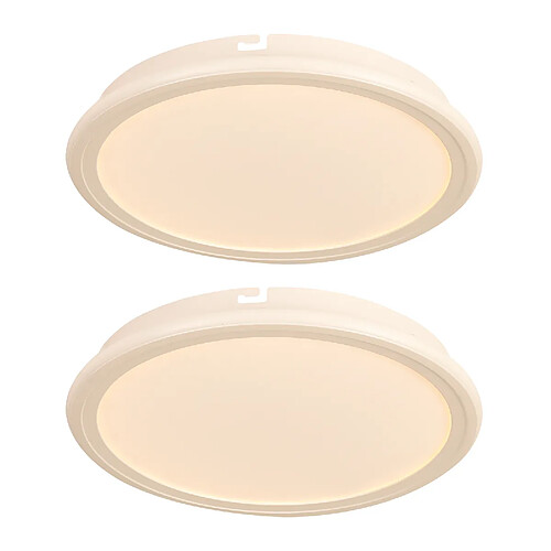 Stoex 2PCS Plafonnier Moderne De 30CM Lampe De Plafond Led D'Intérieur 3000K Luminaire Plafonnier Rond Blanc Pour Chambre À Coucher, Salle De Bain, Salon