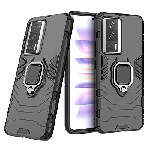 Htdmobiles Coque pour Xiaomi Poco F5 Pro 5G / Redmi K60 / K60 Pro - housse etui rigide anti choc + film ecran - NOIR