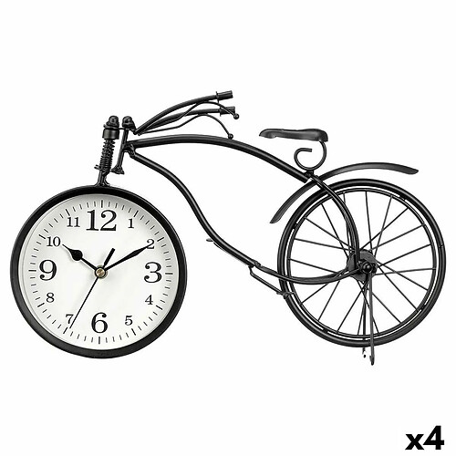 Gift Decor Horloge de table Bicyclette Noir Métal 36 x 22 x 7 cm (4 Unités)