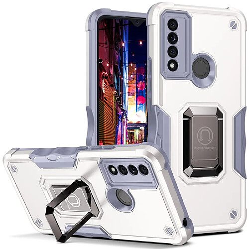 Coque en TPU anti-griffes avec béquille, argent pour votre TCL 20 XE