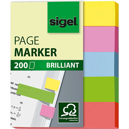 sigel Marque-page repositionnable Mini brillant, 50 x 12 mm ()