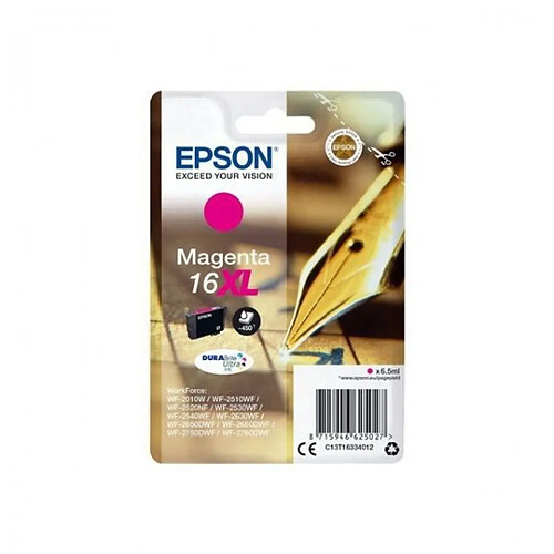 Cartouche d'Encre - Imprimante EPSON T1633 XL Magenta - Stylo Plume (C13T16334012)