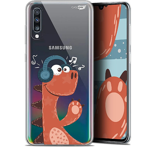 Caseink Coque arrière Samsung Galaxy A70 (6.7 ) Gel HD [ Nouvelle Collection - Souple - Antichoc - Imprimé en France] Sketchy Dinausaure