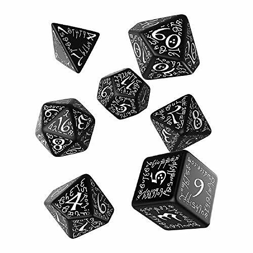 Q-Workshop Elven Dice set Noirblanc (7) Jeu de sociAtA