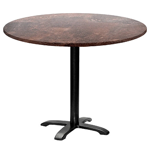 Restootab Table ronde Ø110cm - modèle Bazila rouille roc