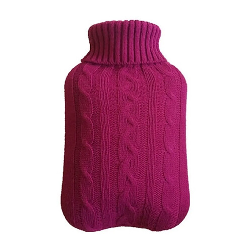 Wewoo Bouillotte en tricot de couleur unie sans bouteille d'eau chaude à tricoter tiède remplie avec une poche velours vin rouge