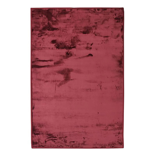 Thedecofactory FLANELLE - Tapis extra-doux effet velours rouge foncé 60x90