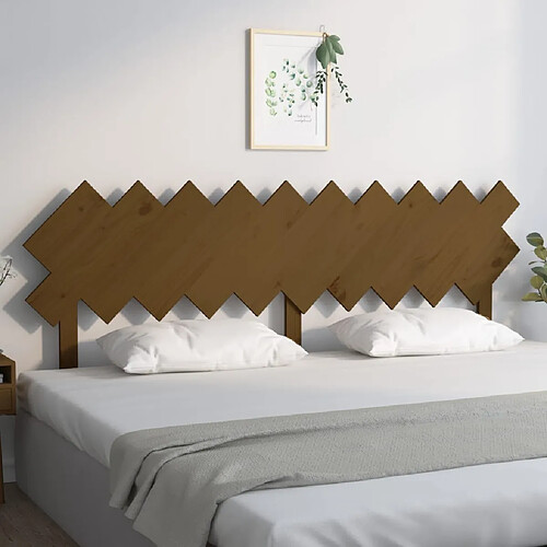 vidaXL Tête de lit Marron miel 196x3x80,5 cm Bois massif de pin