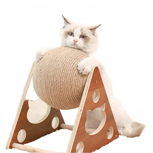 Universal Jouet de chat en sisal naturel égratignure en bois massif chat griffon boule épingle couteau à chat aiguiser chemise corde ramper jouet d'escalade | Meubles Strat