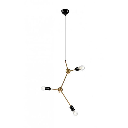 Lumière Suspension Alessia Acier Or 3 ampoules 128cm