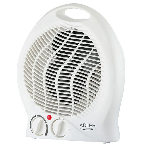 Radiateur et Ventilateur Soufflant, Portable, Air Chaud / Froid, Thermostat, 2000, Blanc, Adler, AD 7728