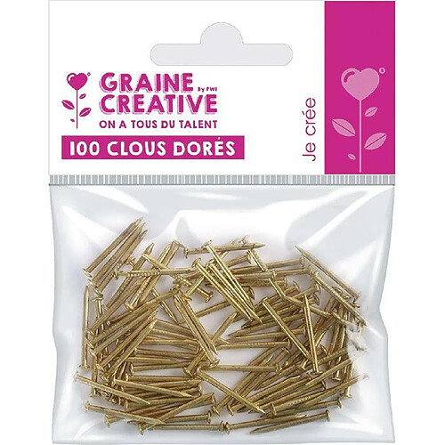 Graines Creatives 100 clous dorés pour art filaire - String art - 20 mm