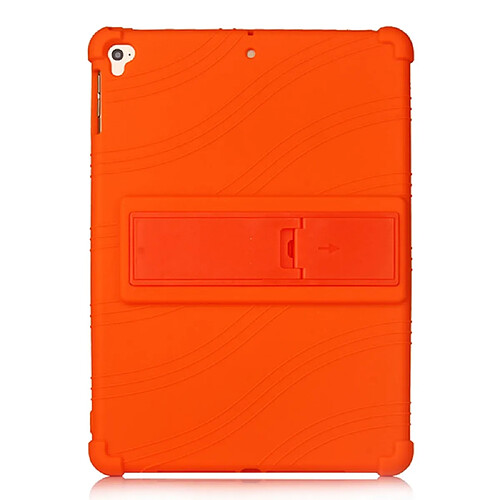 Coque en silicone Souple avec béquille orange pour votre Apple iPad Air (2020)/iPad Air 2/iPad 9.7 pouces (2017)/iPad 9.7 pouces (2018)