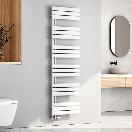 EMKE Radiateur Panneau, Sèche-serviette eau Chaude, Porte-Serviettes Pour Le Chauffage de la Salle de Bain, Chauffe Serviettes à Température Constante, 170x50cm, 683W, Blanc