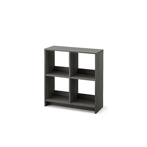 Iris Ohyama, Cube de rangement en bois, Bureau, Salon - WOS-4, L 69 x P 26,5 x H 75,8 cm, Chêne Gris